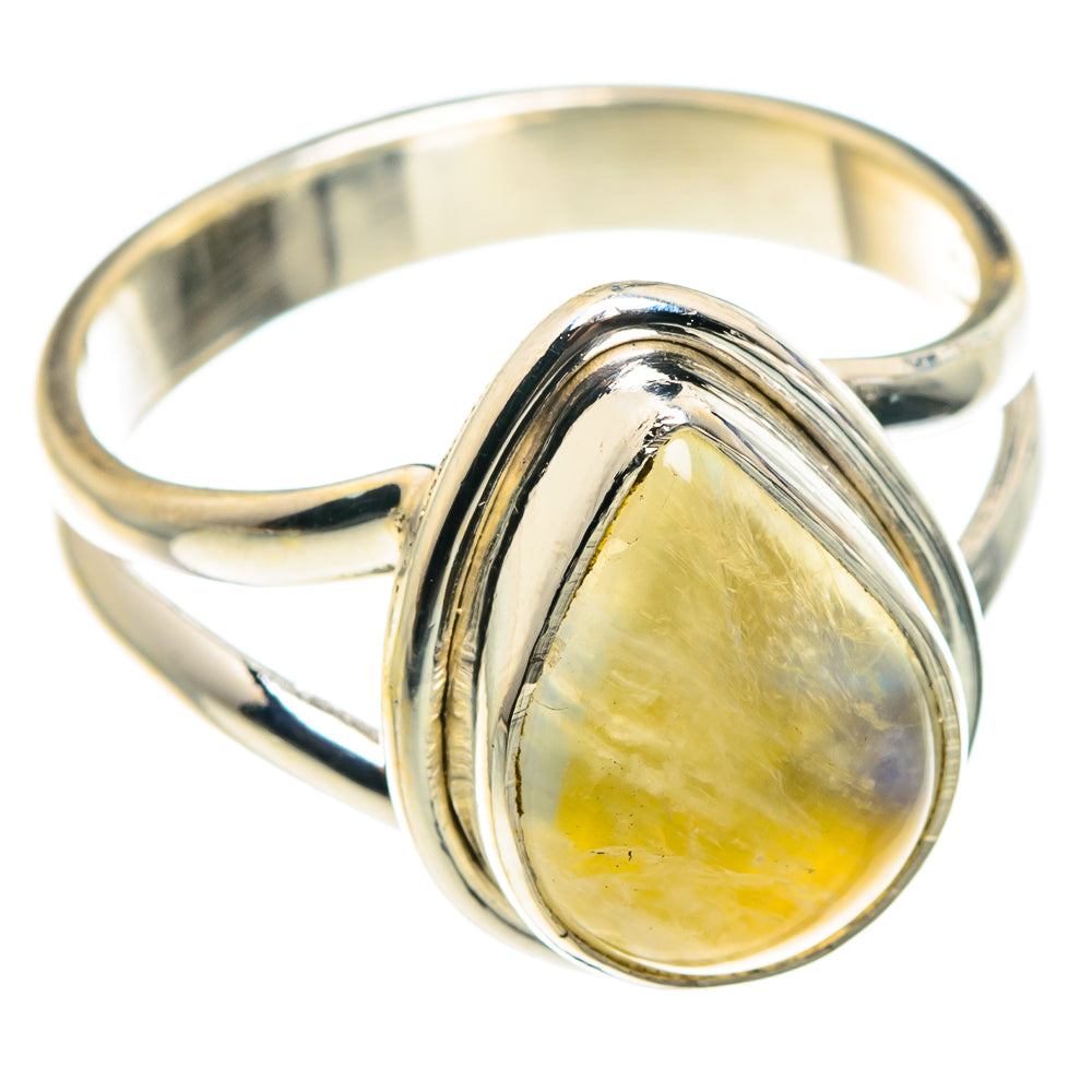 Yellow Moonstone Rings handcrafted by Anasilvercos - RING88951