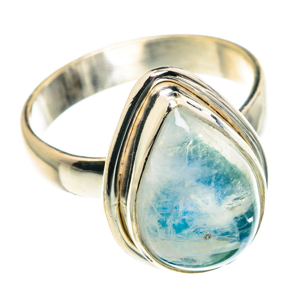 Rainbow Moosntone Rings handcrafted by Anasilvercos - RING88960