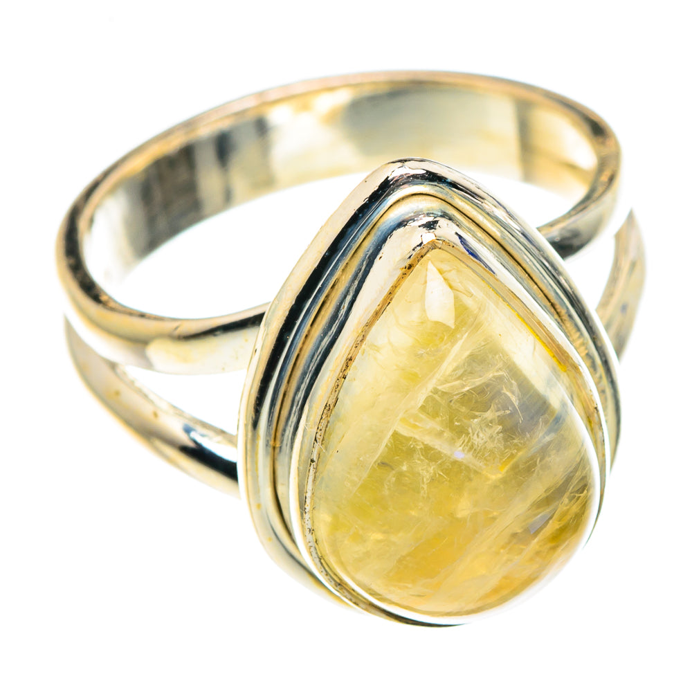 Yellow Moonstone Rings handcrafted by Anasilvercos - RING88980