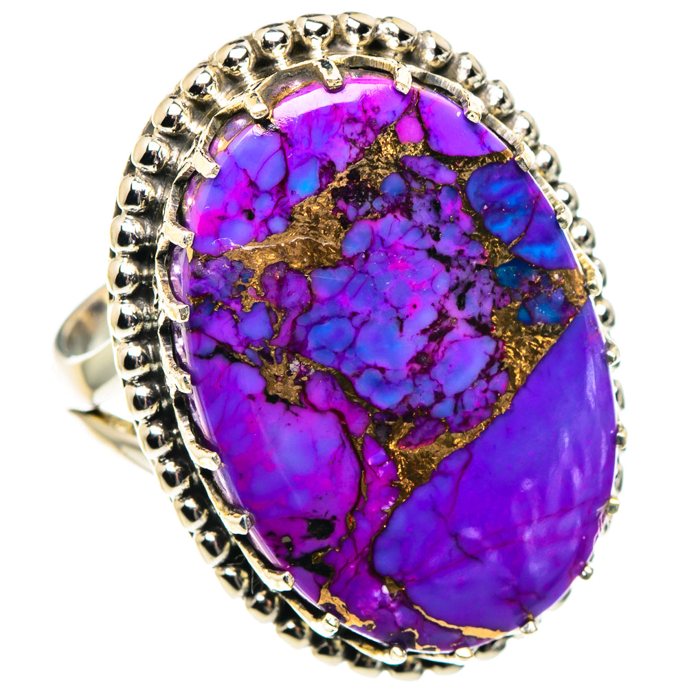 Purple Copper Composite Turquoise Rings handcrafted by Anasilvercos - RING89026