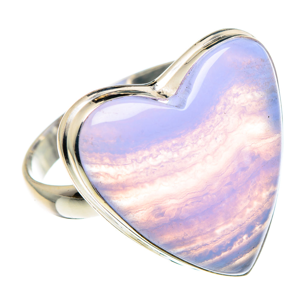 Blue Lace Agate Rings handcrafted by Anasilvercos - RING89028
