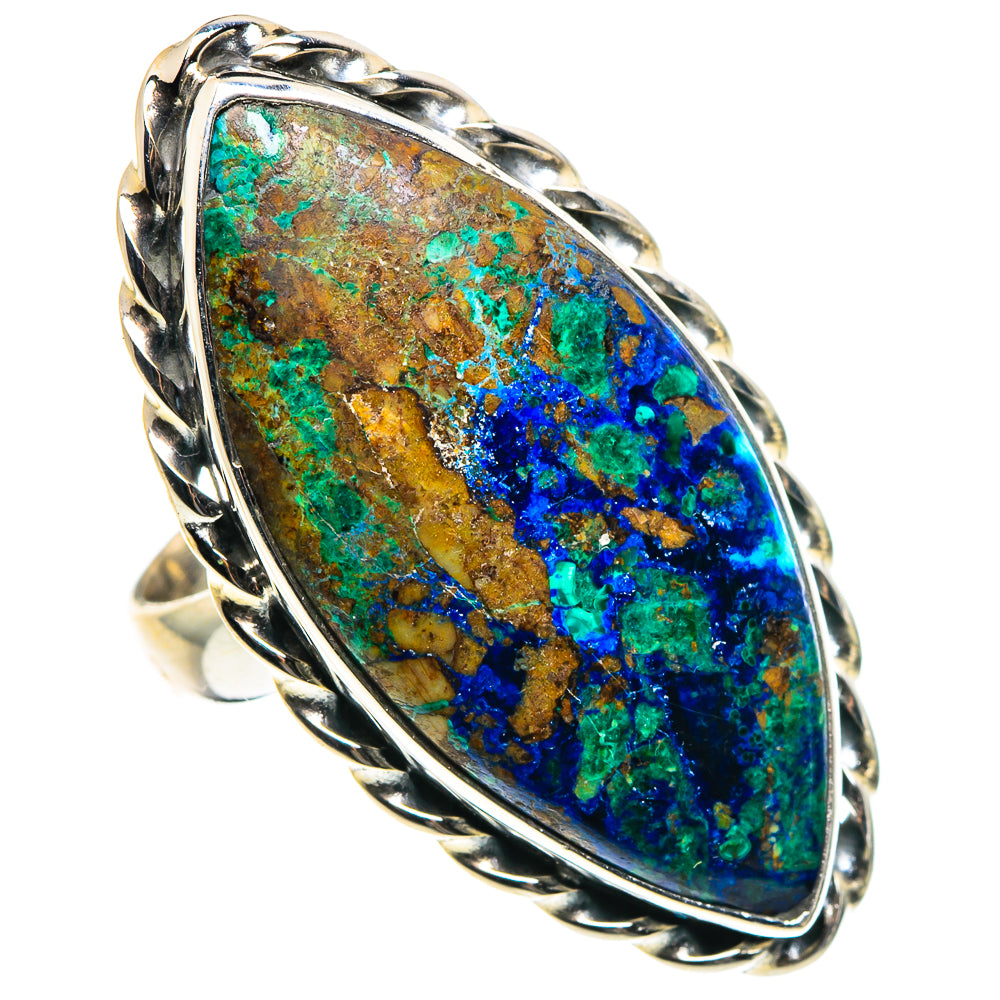 Azurite Malachite Rings handcrafted by Anasilvercos - RING89031