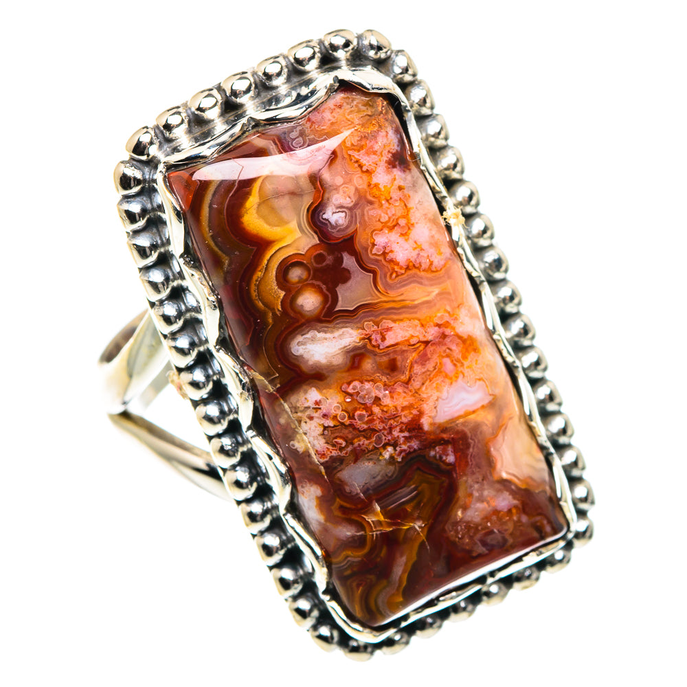 Crazy Lace Agate Rings handcrafted by Anasilvercos - RING89046