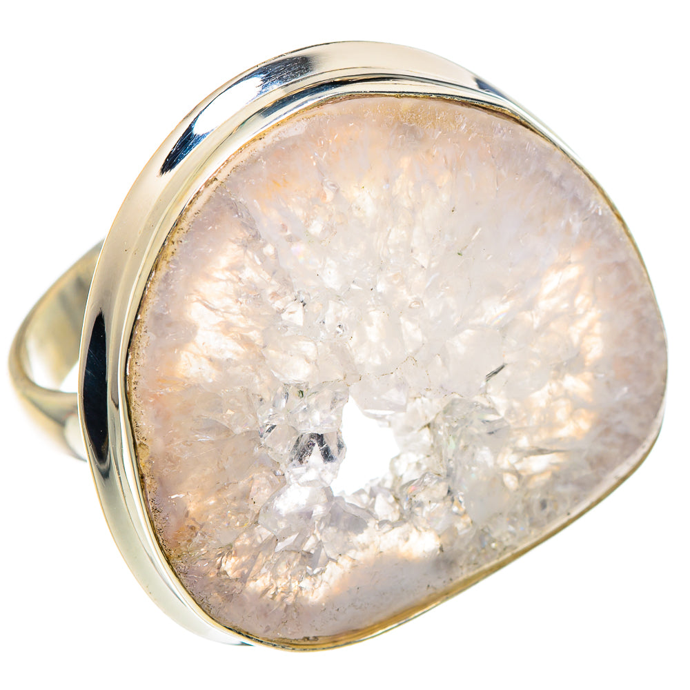 White Geode Slice Rings handcrafted by Anasilvercos - RING89063
