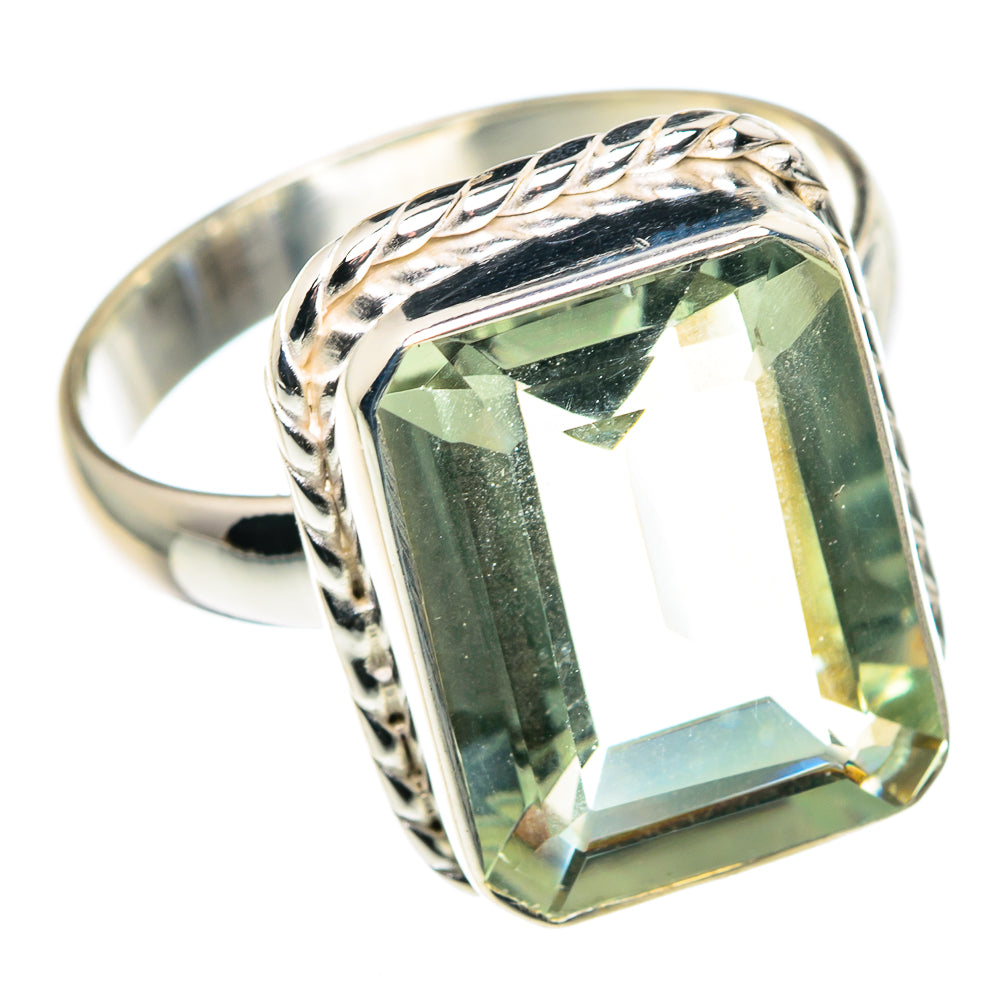 Green Amethyst Rings handcrafted by Anasilvercos - RING89071