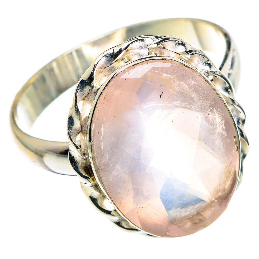 Rose Quartz Rings handcrafted by Anasilvercos - RING89084