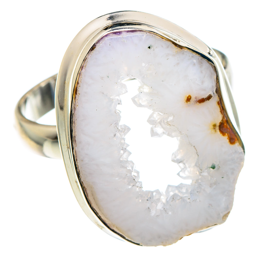 White Geode Slice Rings handcrafted by Anasilvercos - RING89095