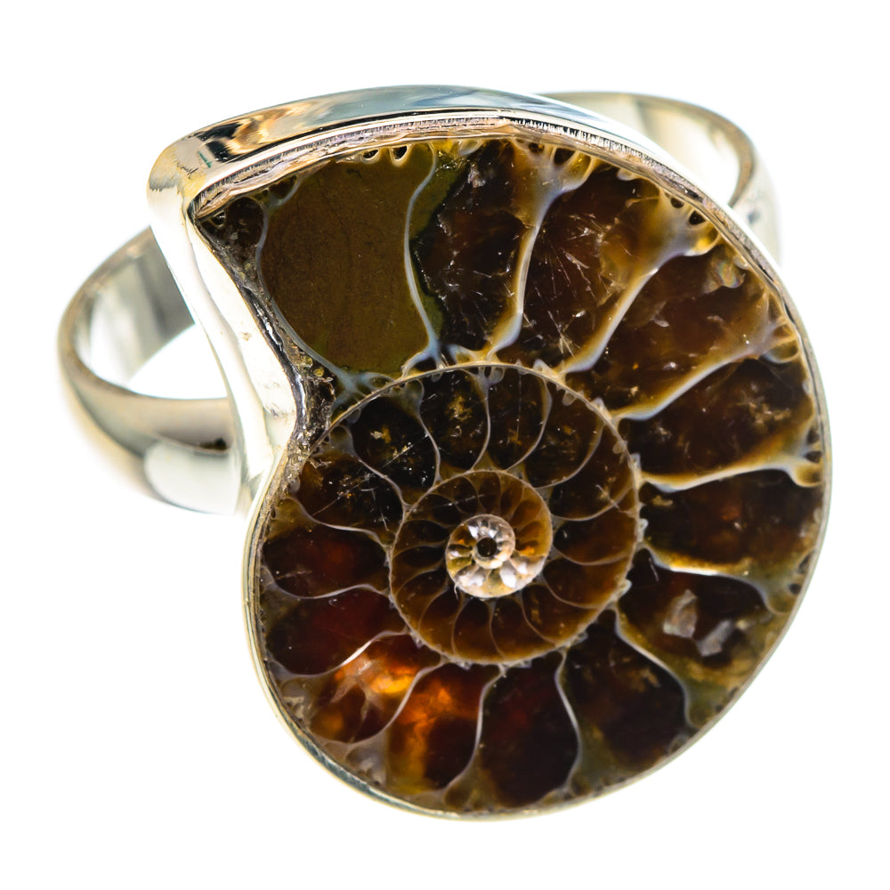 Ammonite Fossil Rings handcrafted by Anasilvercos - RING89115