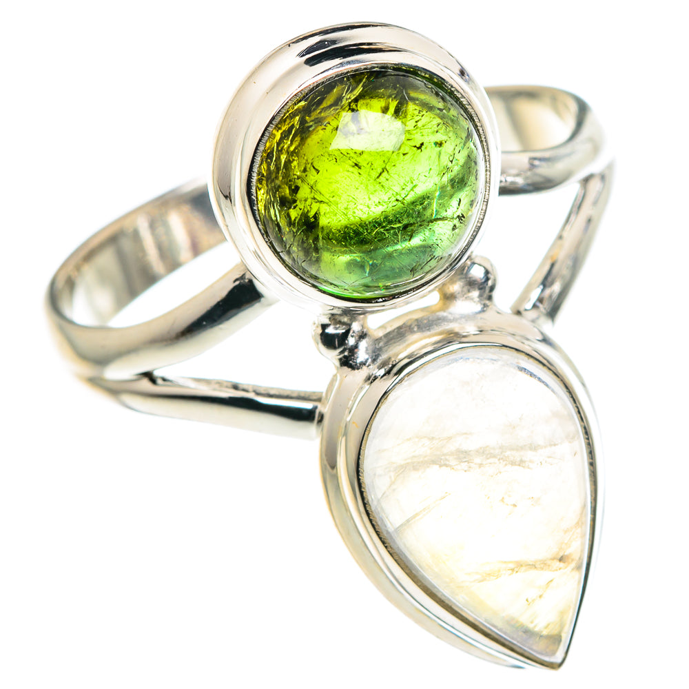 Rainbow Moonstone Rings handcrafted by Anasilvercos - RING89145