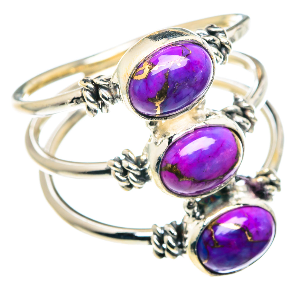 Purple Copper Composite Turquoise Rings handcrafted by Anasilvercos - RING89160