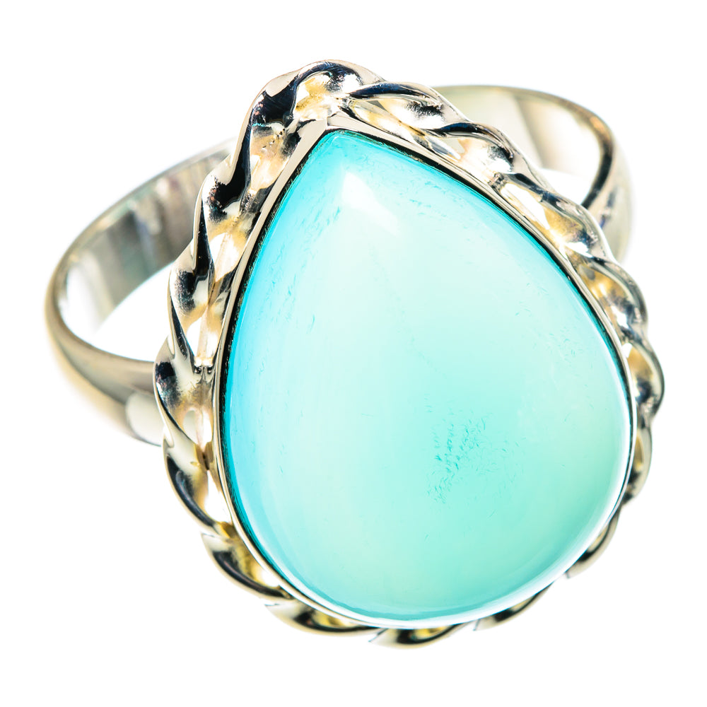 Aqua Chalcedony Rings handcrafted by Anasilvercos - RING89173