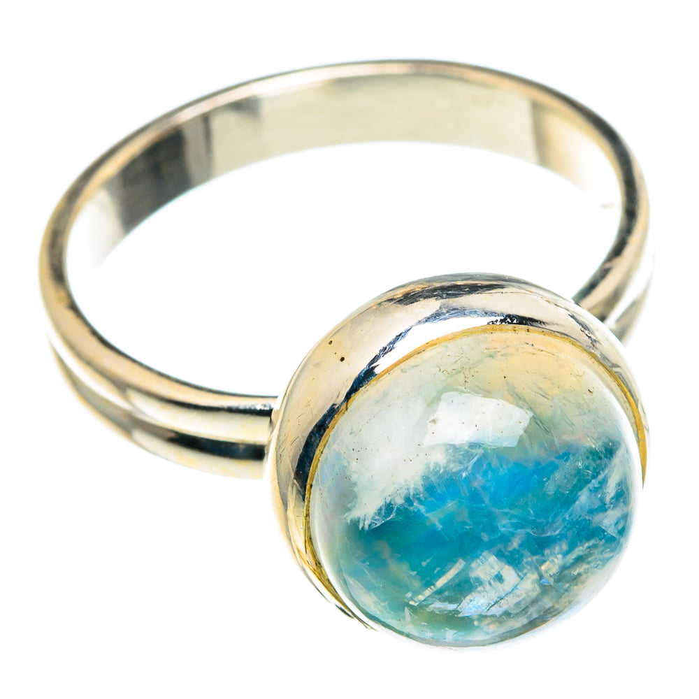 Rainbow Moonstone Rings handcrafted by Anasilvercos - RING89178