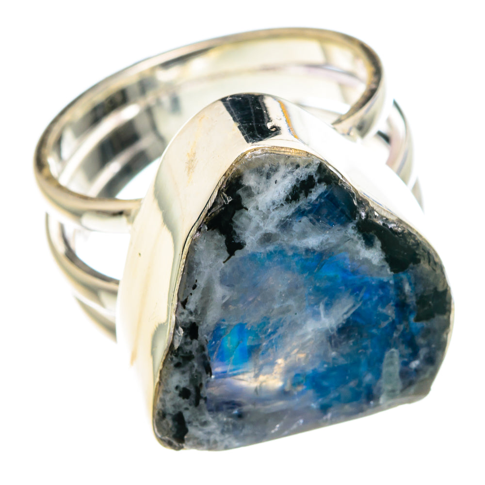 Rainbow Moonstone Rings handcrafted by Anasilvercos - RING89193