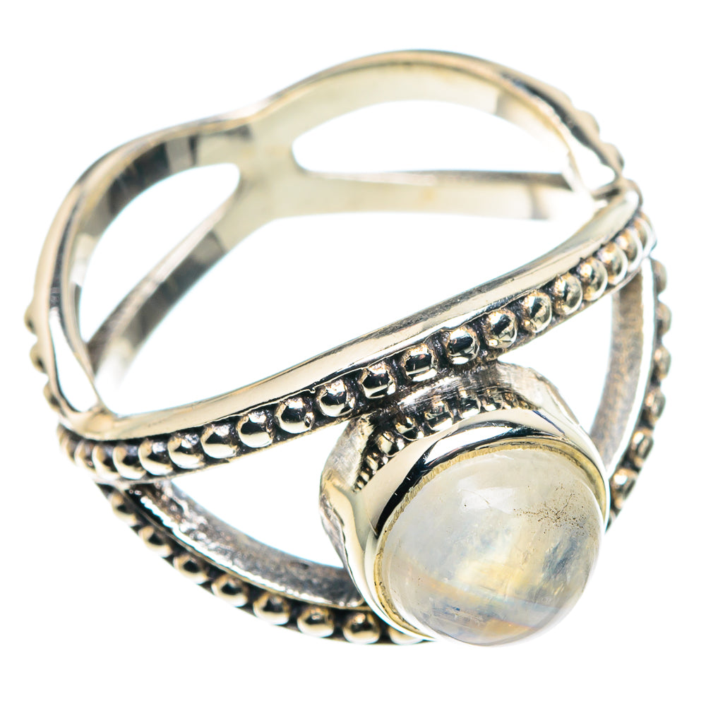 Rainbow Moonstone Rings handcrafted by Anasilvercos - RING89194