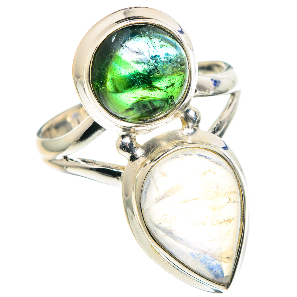 Rainbow Moonstone Rings handcrafted by Anasilvercos - RING89236