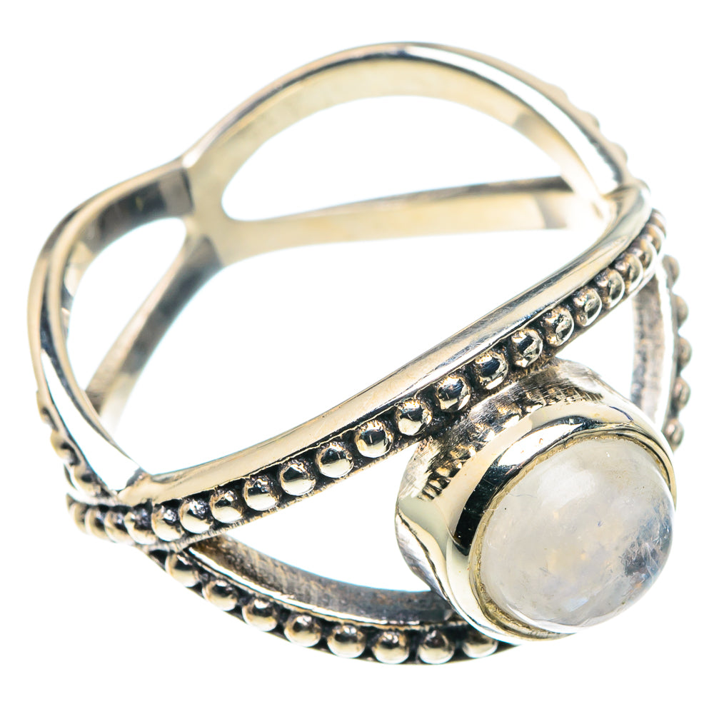 Rainbow Moonstone Rings handcrafted by Anasilvercos - RING89247