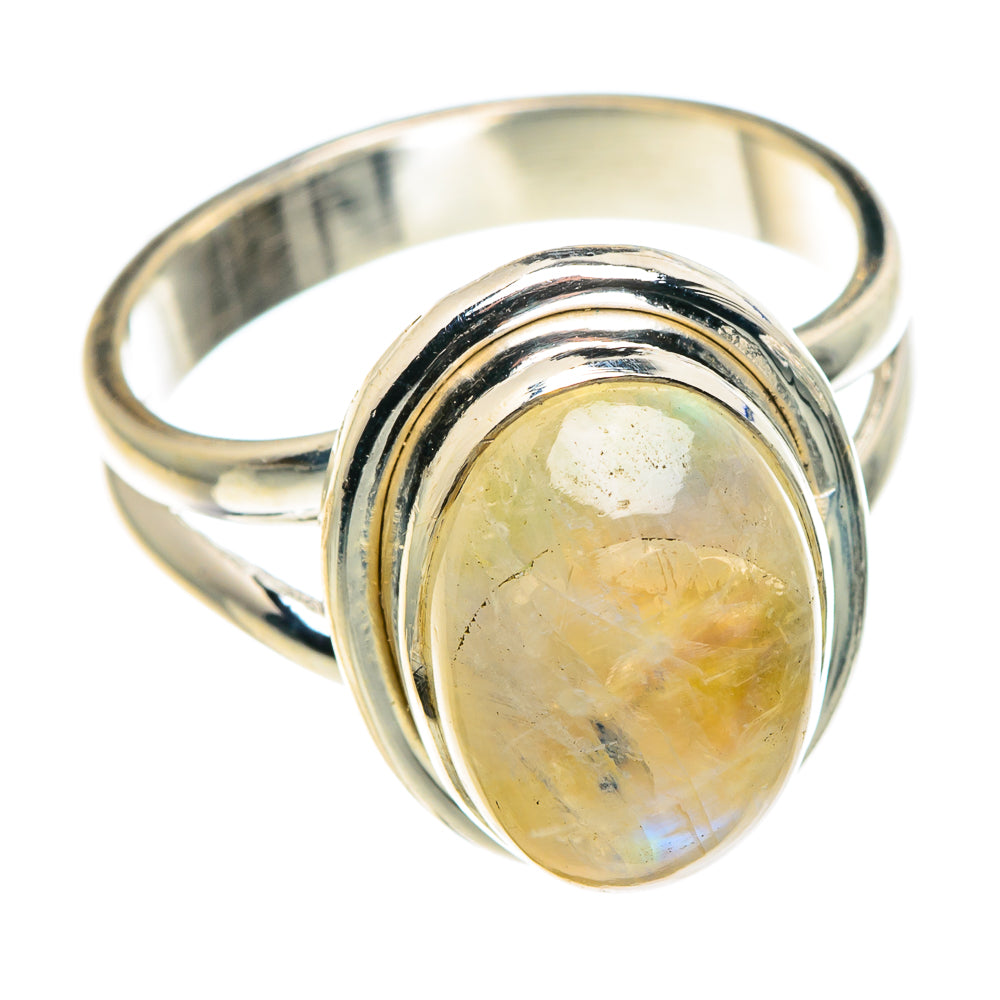 Yellow Moonstone Rings handcrafted by Anasilvercos - RING89253