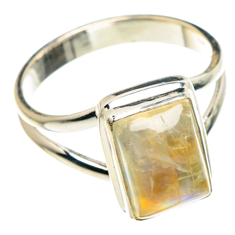 Yellow Moonstone Rings handcrafted by Anasilvercos - RING89272