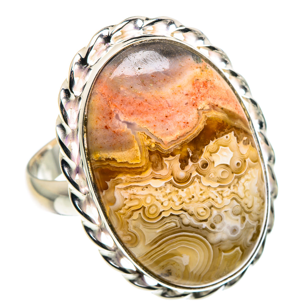 Laguna Lace Agate Rings handcrafted by Anasilvercos - RING89304