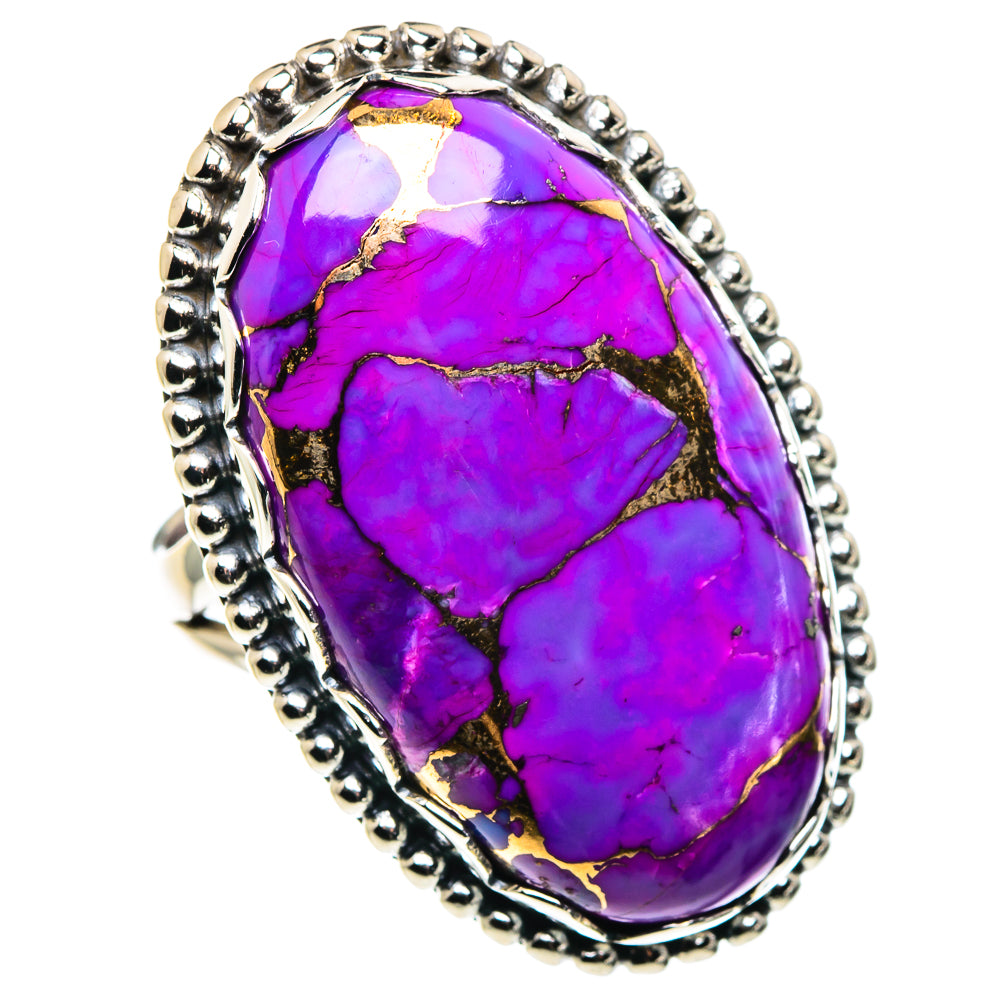 Purple Copper Composite Turquoise Rings handcrafted by Anasilvercos - RING89314