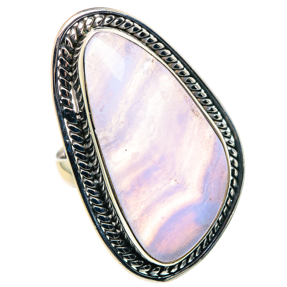 Blue Lace Agate Rings handcrafted by Anasilvercos - RING89320