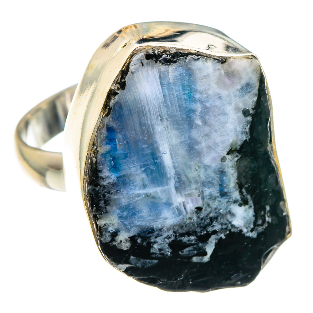 Rainbow Moonstone Rings handcrafted by Anasilvercos - RING89321