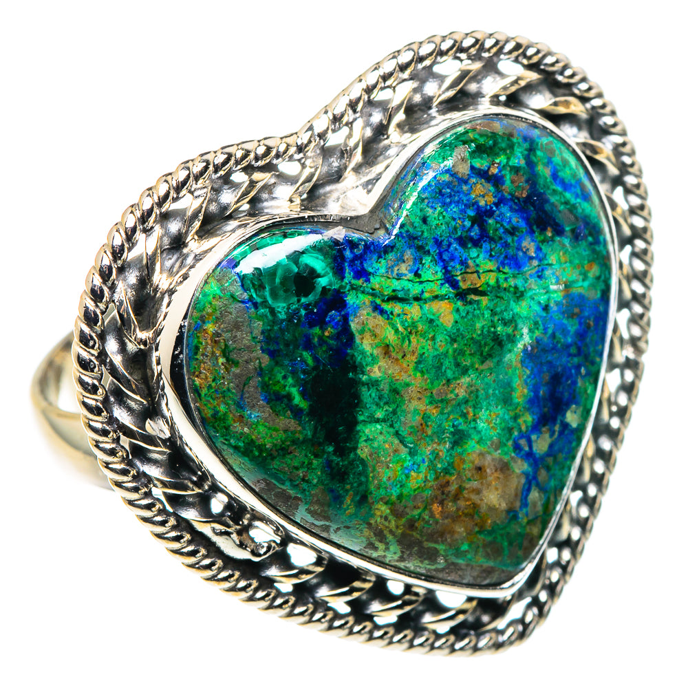Azurite Malachite Rings handcrafted by Anasilvercos - RING89324