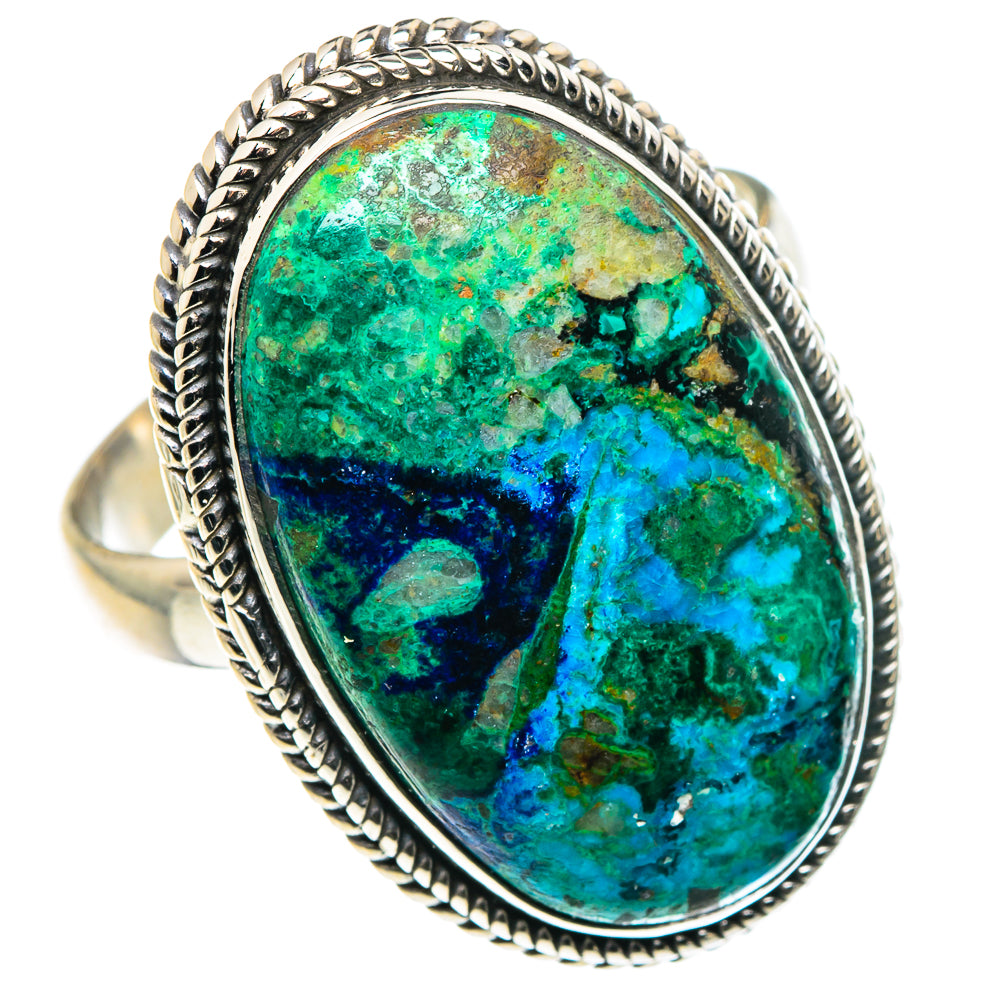 Azurite Malachite Rings handcrafted by Anasilvercos - RING89327