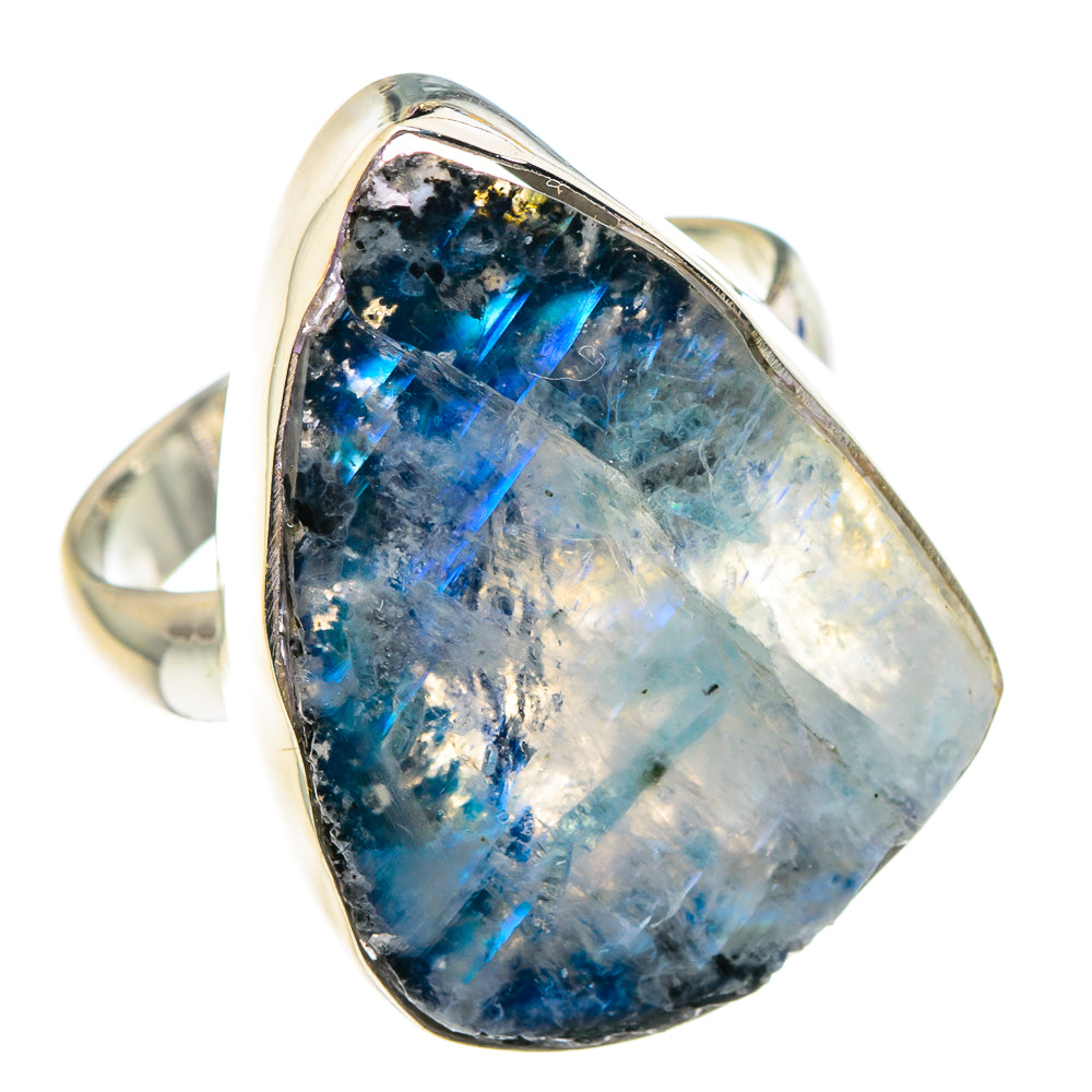 Rainbow Moonstone Rings handcrafted by Anasilvercos - RING89351