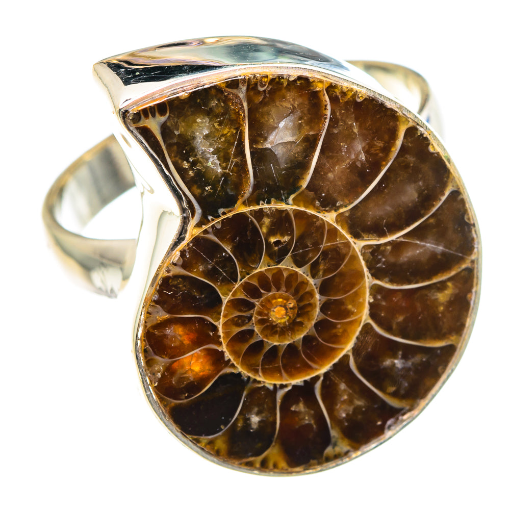 Ammonite Fossil Rings handcrafted by Anasilvercos - RING89363