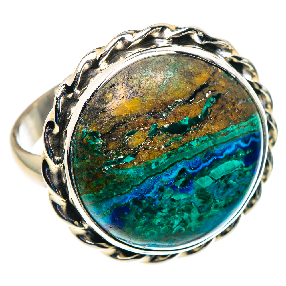 Azurite Malachite Rings handcrafted by Anasilvercos - RING89403