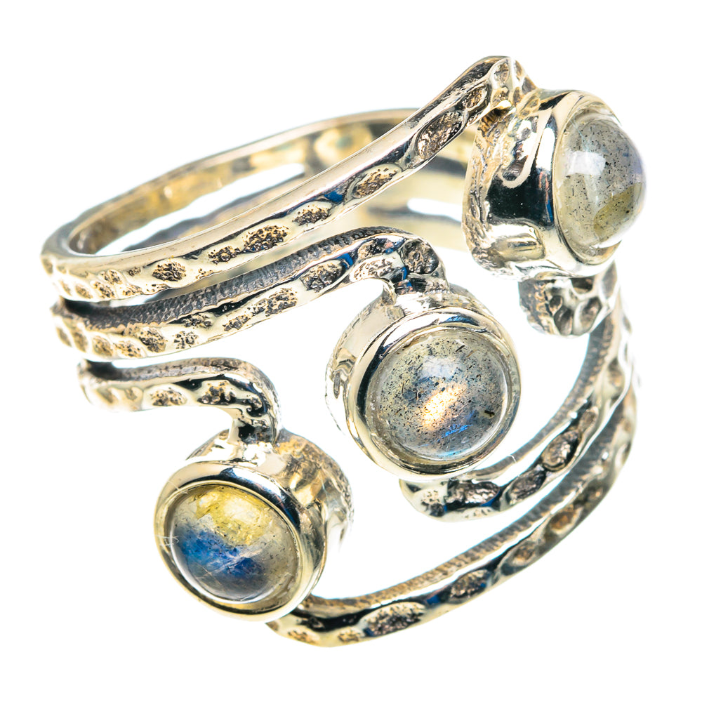 Rainbow Moonstone Rings handcrafted by Anasilvercos - RING89412