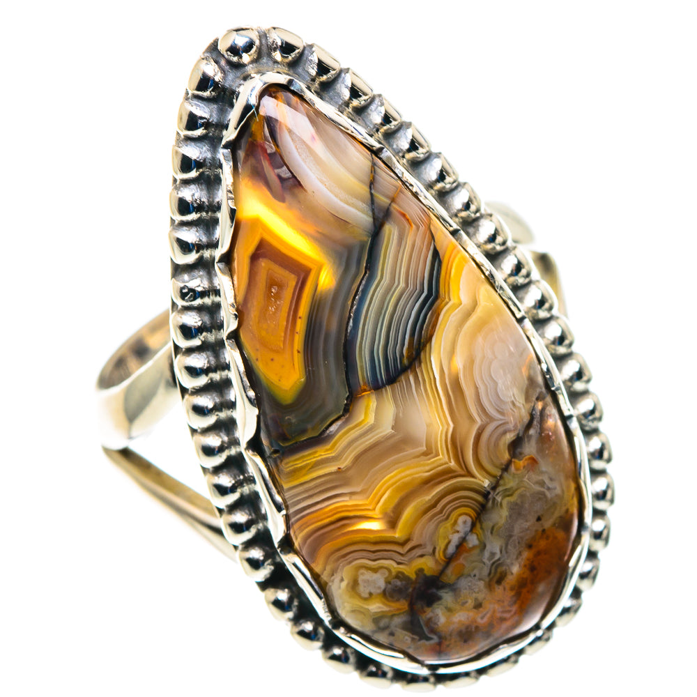 Crazy Lace Agate Rings handcrafted by Anasilvercos - RING89422