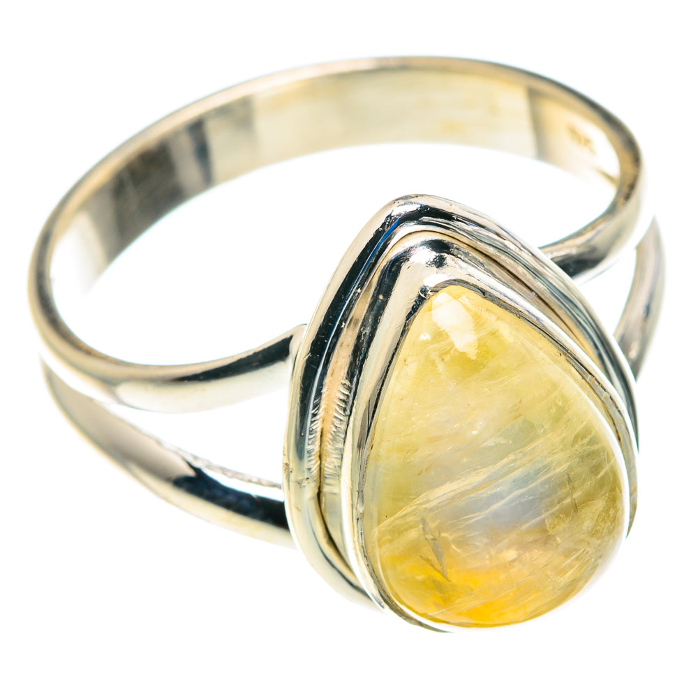 Yellow Moonstone Rings handcrafted by Anasilvercos - RING89442