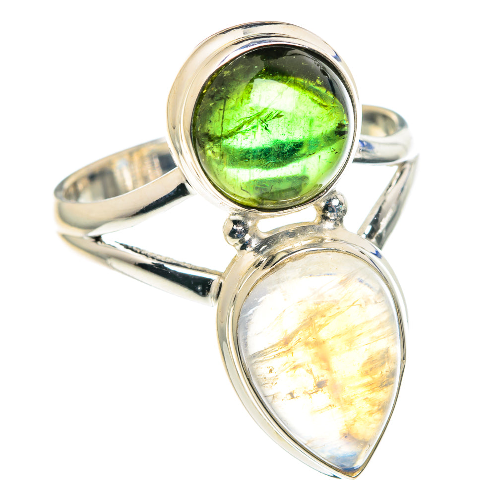 Rainbow Moonstone Rings handcrafted by Anasilvercos - RING89454