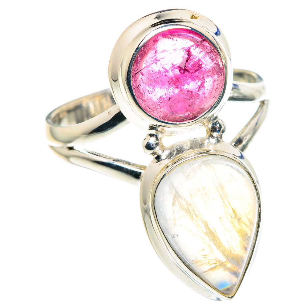 Rainbow Moonstone Rings handcrafted by Anasilvercos - RING89462