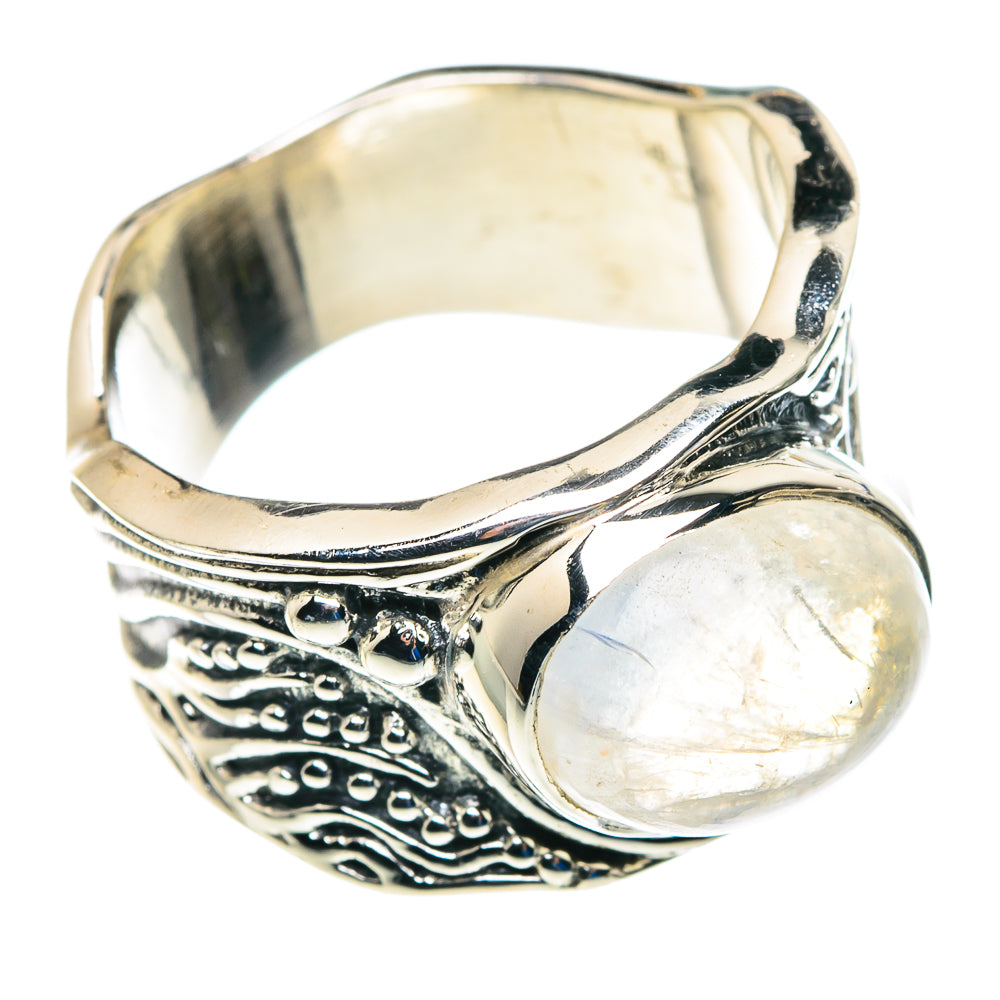 Rainbow Moonstone Rings handcrafted by Anasilvercos - RING89469