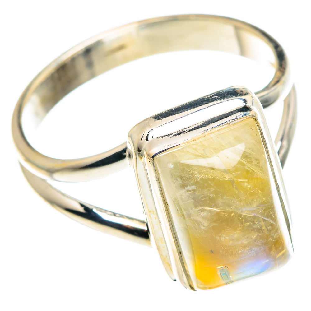 Yellow Moonstone Rings handcrafted by Anasilvercos - RING89477