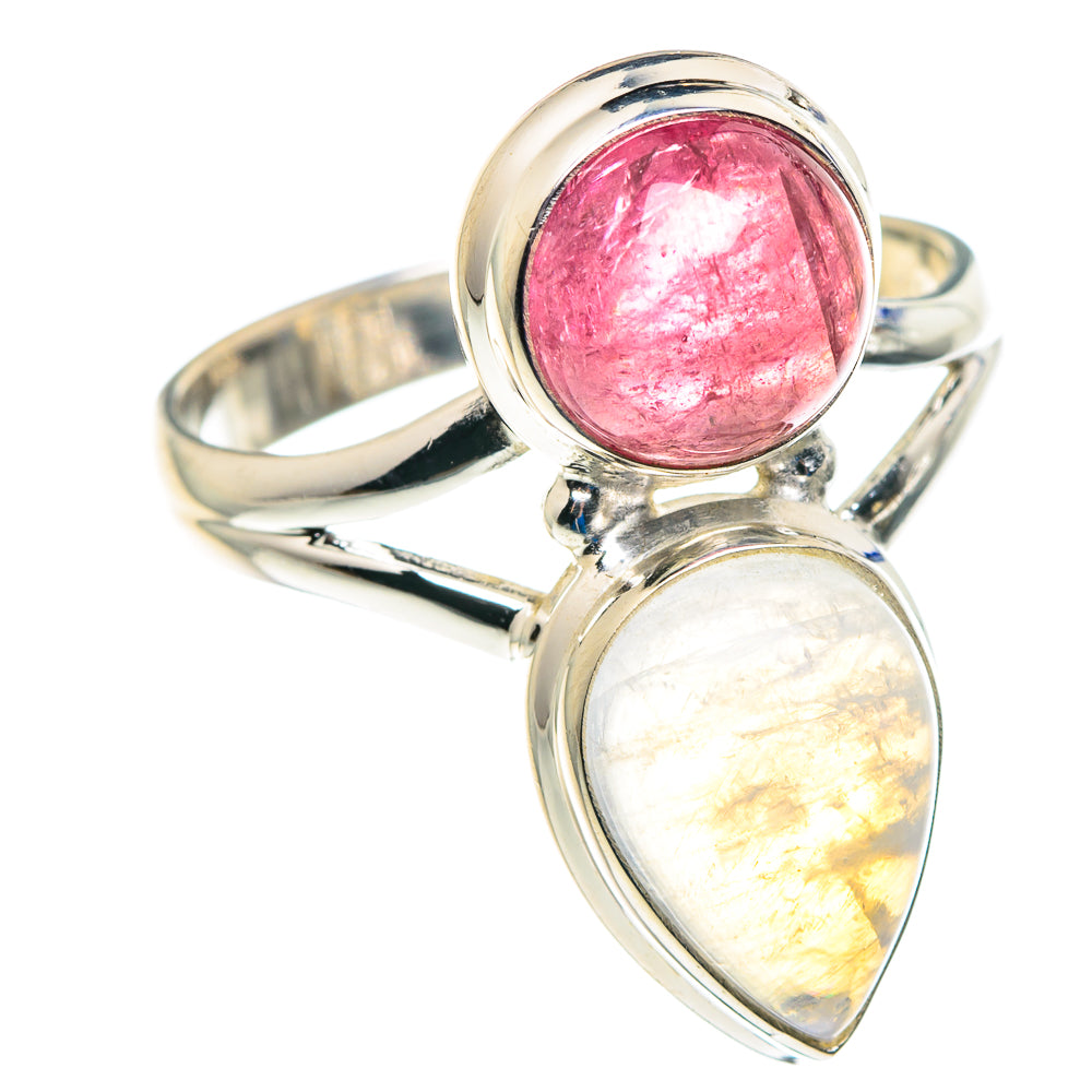 Rainbow Moonstone Rings handcrafted by Anasilvercos - RING89495