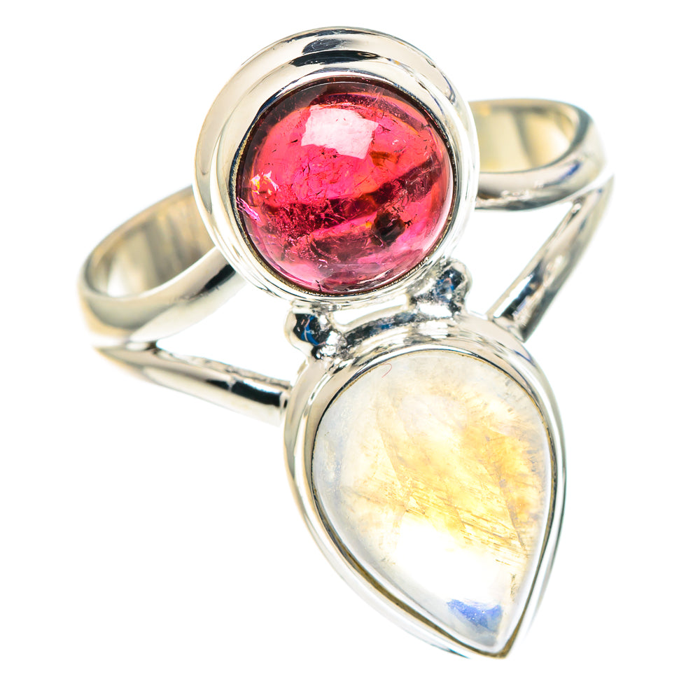 Rainbow Moonstone Rings handcrafted by Anasilvercos - RING89496