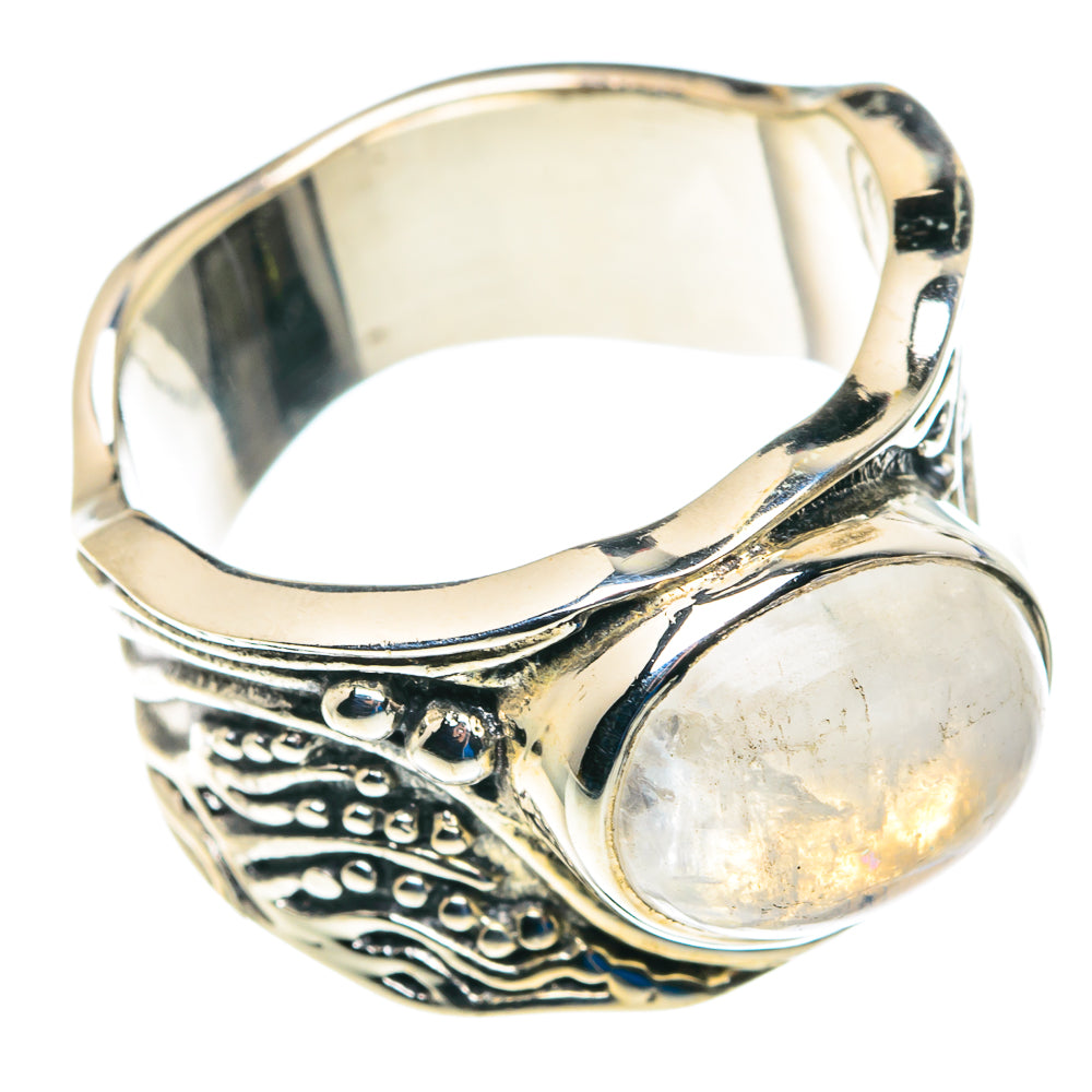 Rainbow Moonstone Rings handcrafted by Anasilvercos - RING89501