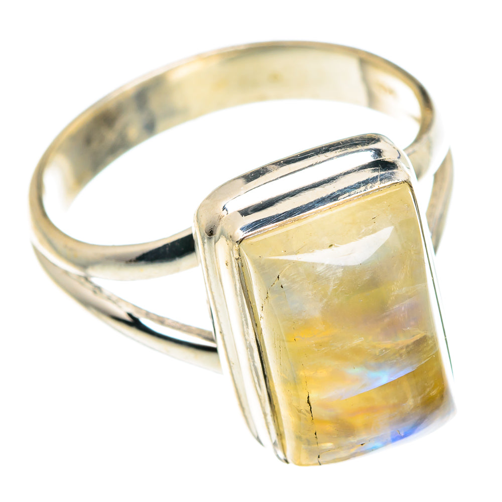 Yellow Moonstone Rings handcrafted by Anasilvercos - RING89507