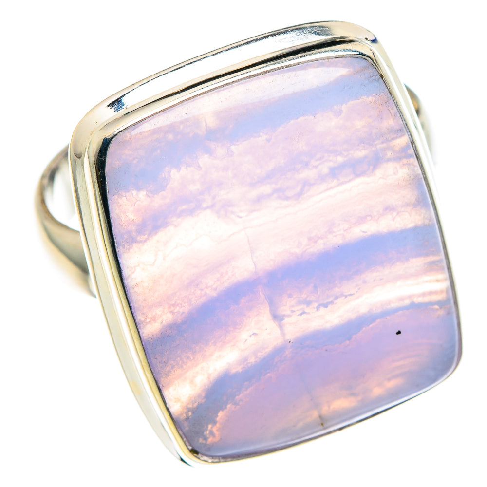Blue Lace Agate Rings handcrafted by Anasilvercos - RING89532