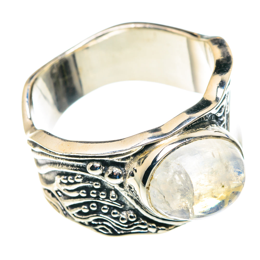 Rainbow Moonstone Rings handcrafted by Anasilvercos - RING89533