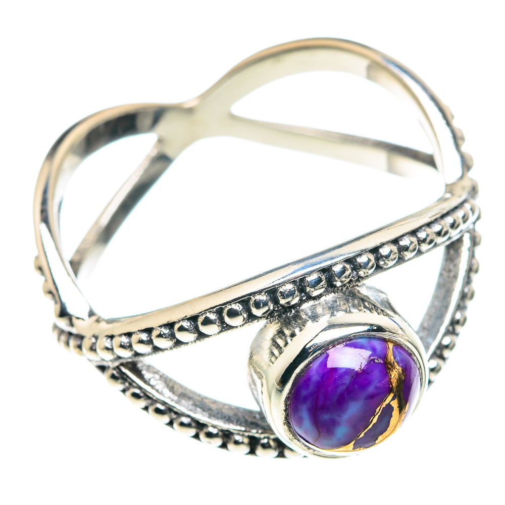 Purple Copper Composite Turquoise Rings handcrafted by Anasilvercos - RING89559