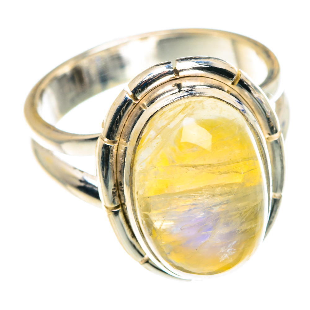 Yellow Moonstone Rings handcrafted by Anasilvercos - RING89568