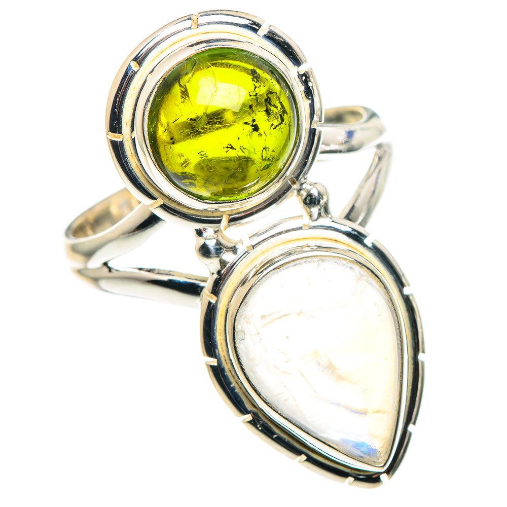 Rainbow Moonstone Rings handcrafted by Anasilvercos - RING89577