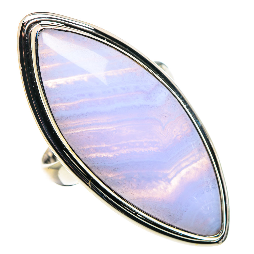 Blue Lace Agate Rings handcrafted by Anasilvercos - RING89595