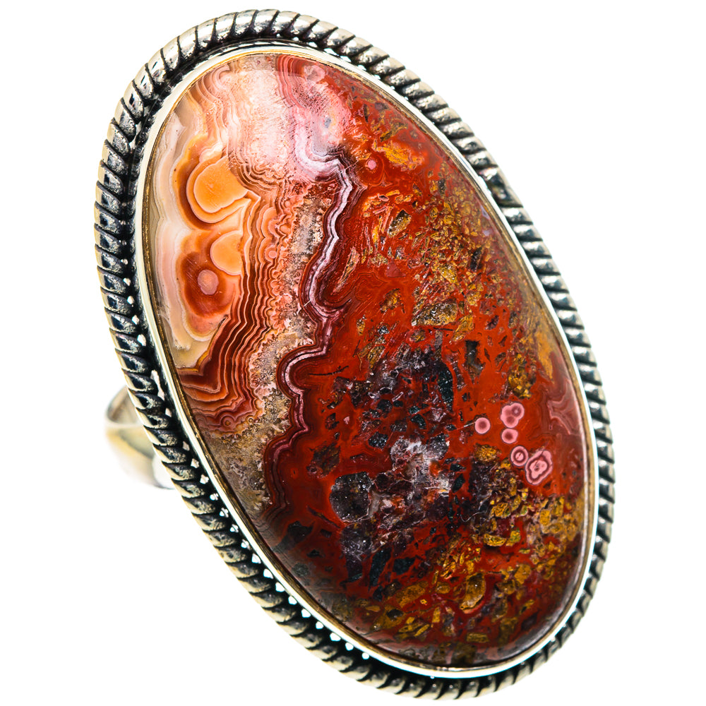 Crazy Lace Agate Rings handcrafted by Anasilvercos - RING89616