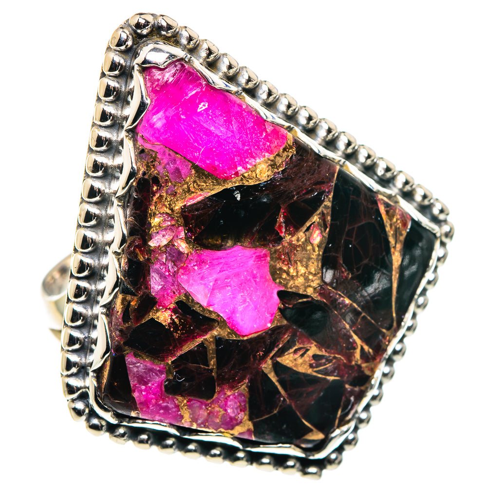 Purple Copper Composite Turquoise Rings handcrafted by Anasilvercos - RING89625